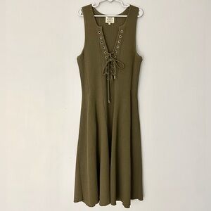 TORN BY RONNY KOBO Ribbed Knit Lace Up Dress